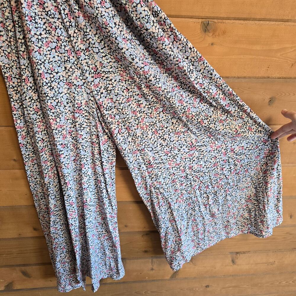Anthropologie Yumi Kim Leanne Jumpsuit Ambrose Peach Floral Small Boho Ruffle - Picture 8 of 8